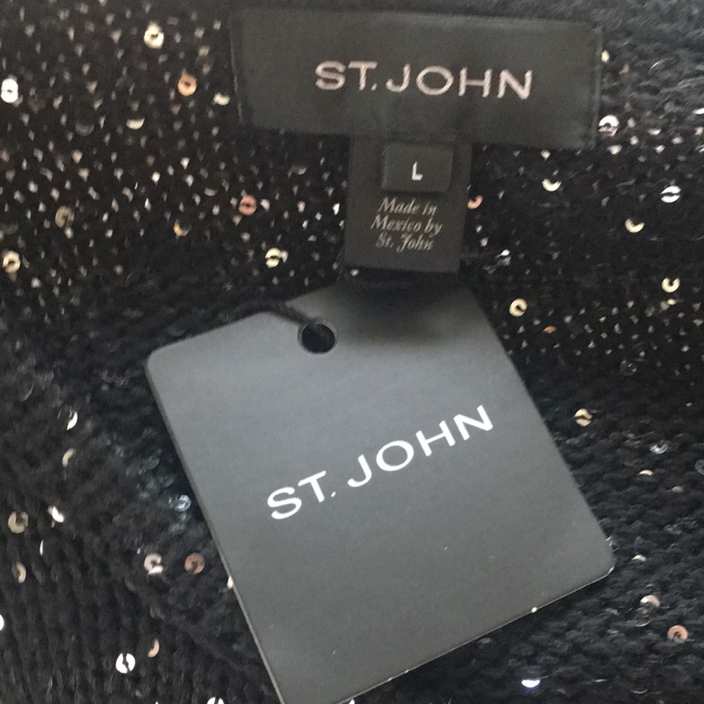 ST. JOHN NWT Caviar Sequin sweater - Picture 6 of 10
